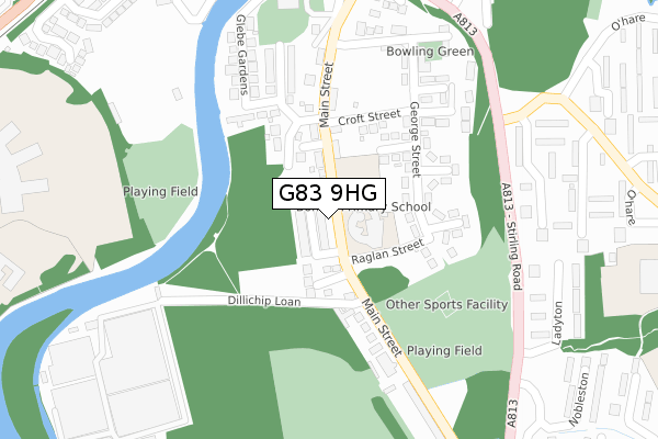 G83 9HG map - large scale - OS Open Zoomstack (Ordnance Survey)
