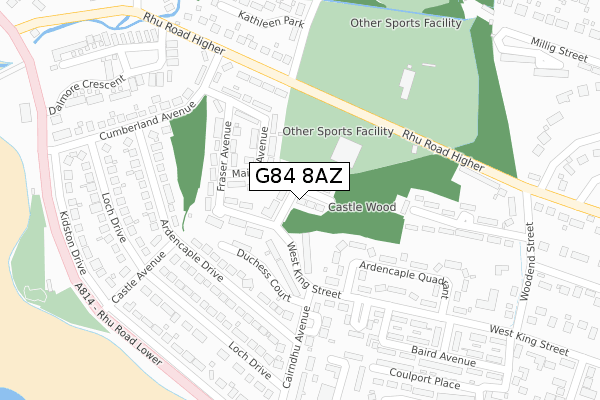 G84 8AZ map - large scale - OS Open Zoomstack (Ordnance Survey)