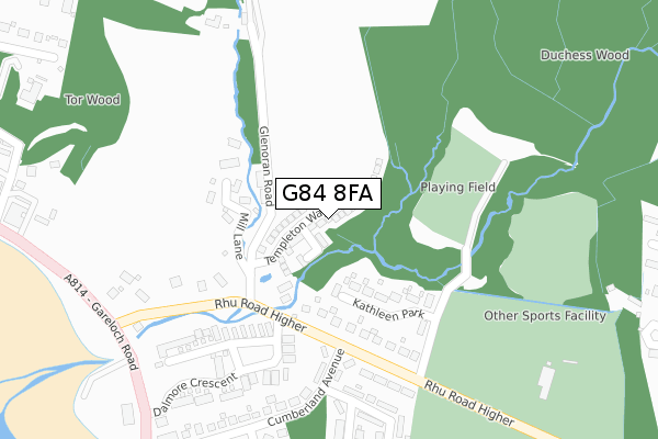 G84 8FA map - large scale - OS Open Zoomstack (Ordnance Survey)