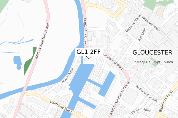 GL1 2FF map - large scale - OS Open Zoomstack (Ordnance Survey)