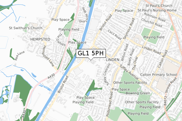 GL1 5PH map - small scale - OS Open Zoomstack (Ordnance Survey) GL1 5PH map - small scale - OS Open Zoomstack (Ordnance Survey)
