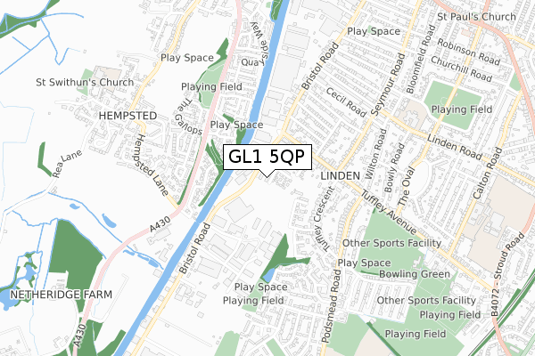 GL1 5QP map - small scale - OS Open Zoomstack (Ordnance Survey) GL1 5QP map - small scale - OS Open Zoomstack (Ordnance Survey)