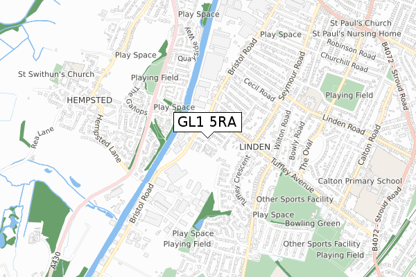 GL1 5RA map - small scale - OS Open Zoomstack (Ordnance Survey) GL1 5RA map - small scale - OS Open Zoomstack (Ordnance Survey)