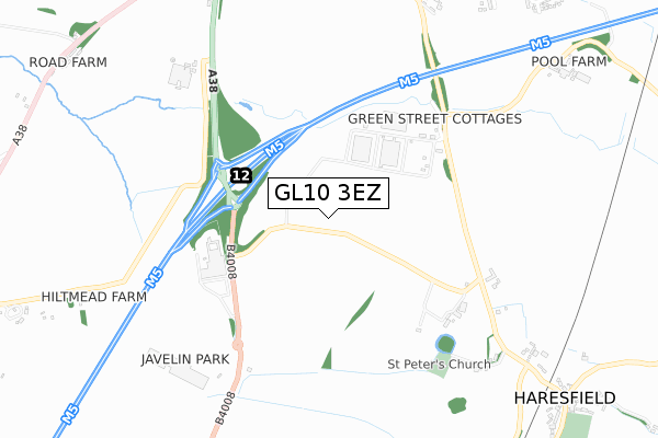 GL10 3EZ map - small scale - OS Open Zoomstack (Ordnance Survey)