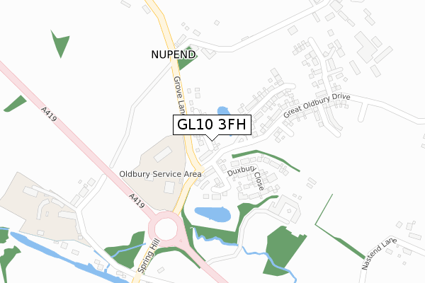 GL10 3FH map - large scale - OS Open Zoomstack (Ordnance Survey)