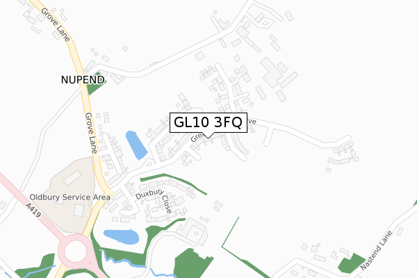 GL10 3FQ map - large scale - OS Open Zoomstack (Ordnance Survey)
