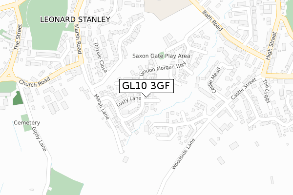 GL10 3GF map - large scale - OS Open Zoomstack (Ordnance Survey)