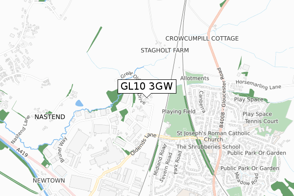 GL10 3GW map - small scale - OS Open Zoomstack (Ordnance Survey) GL10 3GW map - small scale - OS Open Zoomstack (Ordnance Survey)