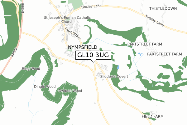GL10 3UG map - small scale - OS Open Zoomstack (Ordnance Survey)