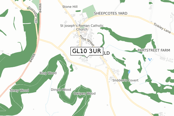 GL10 3UR map - small scale - OS Open Zoomstack (Ordnance Survey)