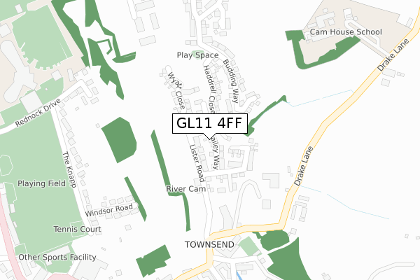 GL11 4FF map - large scale - OS Open Zoomstack (Ordnance Survey)