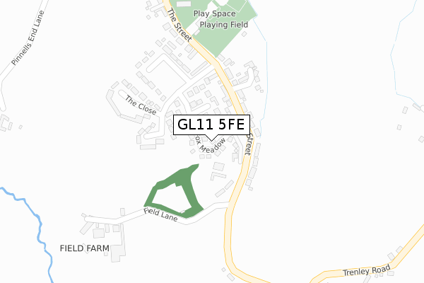 GL11 5FE map - large scale - OS Open Zoomstack (Ordnance Survey) GL11 5FE map - large scale - OS Open Zoomstack (Ordnance Survey)