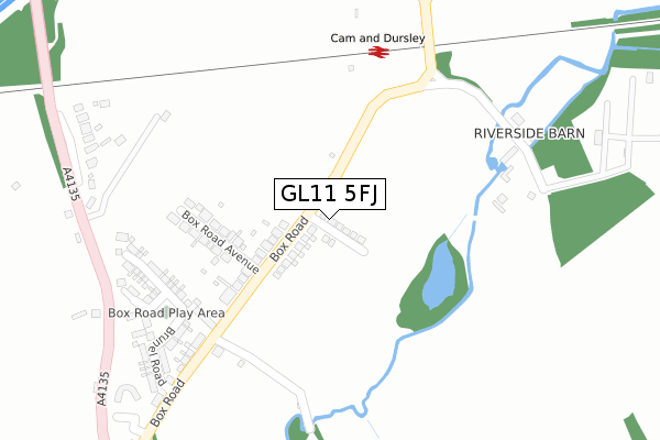 GL11 5FJ map - large scale - OS Open Zoomstack (Ordnance Survey)