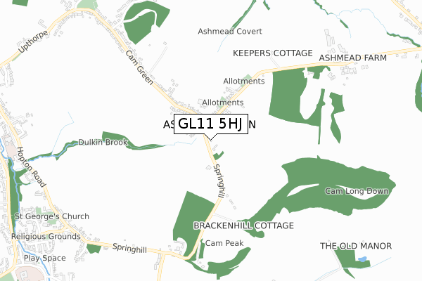 GL11 5HJ map - small scale - OS Open Zoomstack (Ordnance Survey) GL11 5HJ map - small scale - OS Open Zoomstack (Ordnance Survey)