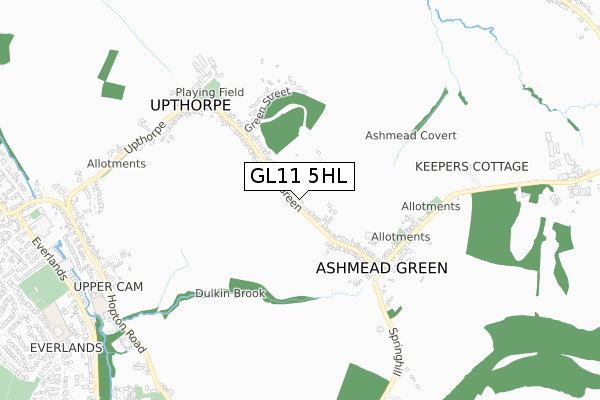 GL11 5HL map - small scale - OS Open Zoomstack (Ordnance Survey)