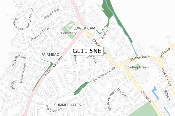 GL11 5NE map - large scale - OS Open Zoomstack (Ordnance Survey) GL11 5NE map - large scale - OS Open Zoomstack (Ordnance Survey)