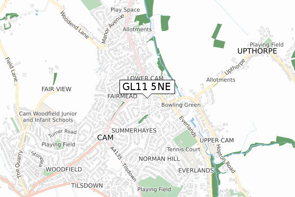 GL11 5NE map - small scale - OS Open Zoomstack (Ordnance Survey) GL11 5NE map - small scale - OS Open Zoomstack (Ordnance Survey)