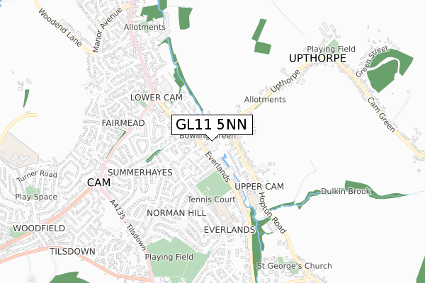 GL11 5NN map - small scale - OS Open Zoomstack (Ordnance Survey)