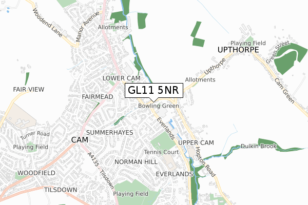 GL11 5NR map - small scale - OS Open Zoomstack (Ordnance Survey)