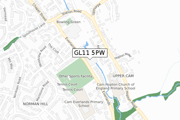 GL11 5PW map - large scale - OS Open Zoomstack (Ordnance Survey) GL11 5PW map - large scale - OS Open Zoomstack (Ordnance Survey)