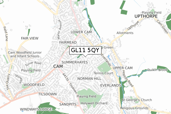 GL11 5QY map - small scale - OS Open Zoomstack (Ordnance Survey)