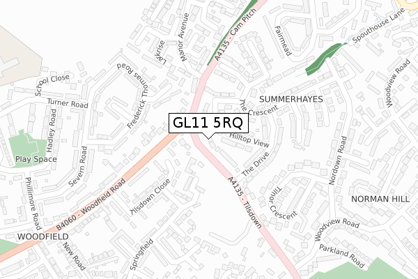 GL11 5RQ map - large scale - OS Open Zoomstack (Ordnance Survey)