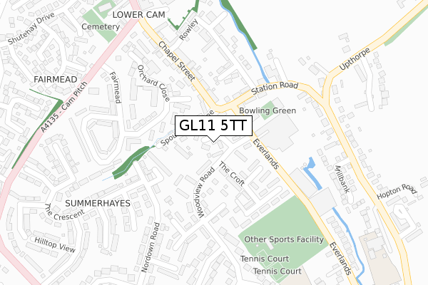 GL11 5TT map - large scale - OS Open Zoomstack (Ordnance Survey) GL11 5TT map - large scale - OS Open Zoomstack (Ordnance Survey)