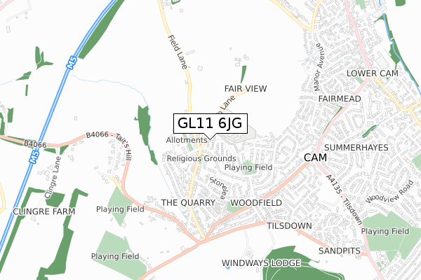 GL11 6JG map - small scale - OS Open Zoomstack (Ordnance Survey) GL11 6JG map - small scale - OS Open Zoomstack (Ordnance Survey)