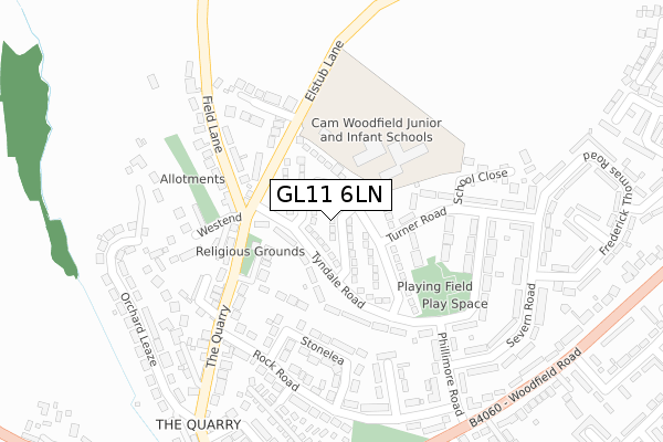 GL11 6LN map - large scale - OS Open Zoomstack (Ordnance Survey) GL11 6LN map - large scale - OS Open Zoomstack (Ordnance Survey)