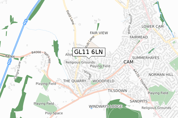 GL11 6LN map - small scale - OS Open Zoomstack (Ordnance Survey) GL11 6LN map - small scale - OS Open Zoomstack (Ordnance Survey)