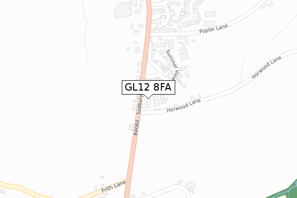 GL12 8FA map - large scale - OS Open Zoomstack (Ordnance Survey)