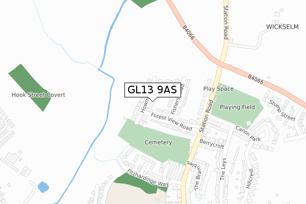 GL13 9AS map - large scale - OS Open Zoomstack (Ordnance Survey)