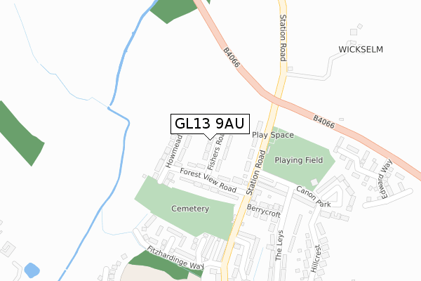 GL13 9AU map - large scale - OS Open Zoomstack (Ordnance Survey)