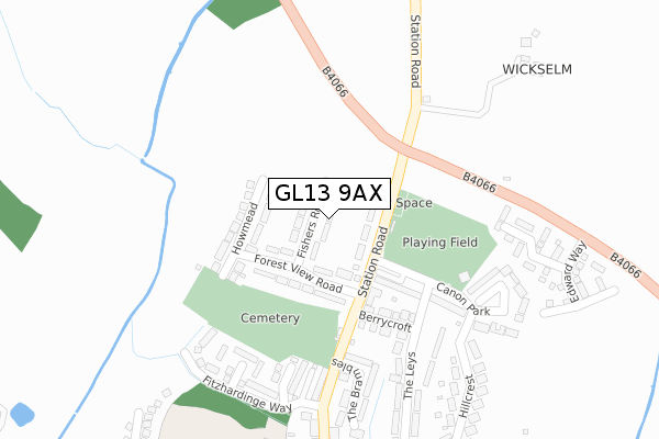 GL13 9AX map - large scale - OS Open Zoomstack (Ordnance Survey)