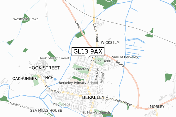 GL13 9AX map - small scale - OS Open Zoomstack (Ordnance Survey)