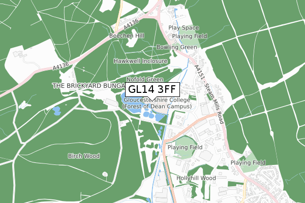 GL14 3FF map - small scale - OS Open Zoomstack (Ordnance Survey) GL14 3FF map - small scale - OS Open Zoomstack (Ordnance Survey)