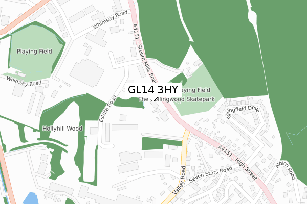 GL14 3HY map - large scale - OS Open Zoomstack (Ordnance Survey)