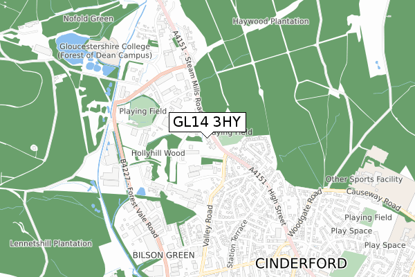 GL14 3HY map - small scale - OS Open Zoomstack (Ordnance Survey)
