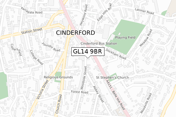 GL14 9BR map - large scale - OS Open Zoomstack (Ordnance Survey) GL14 9BR map - large scale - OS Open Zoomstack (Ordnance Survey)