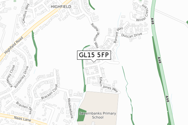 GL15 5FP map - large scale - OS Open Zoomstack (Ordnance Survey) GL15 5FP map - large scale - OS Open Zoomstack (Ordnance Survey)