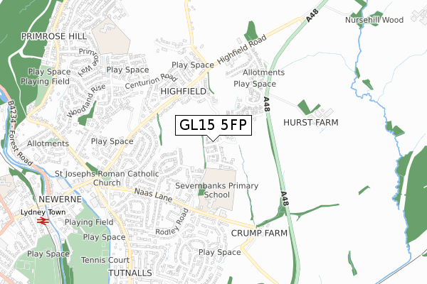 GL15 5FP map - small scale - OS Open Zoomstack (Ordnance Survey) GL15 5FP map - small scale - OS Open Zoomstack (Ordnance Survey)