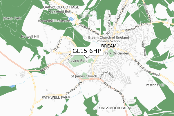 GL15 6HP map - small scale - OS Open Zoomstack (Ordnance Survey)