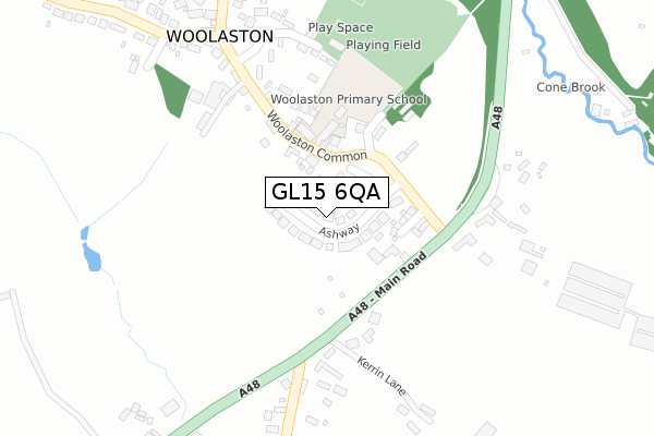 GL15 6QA map - large scale - OS Open Zoomstack (Ordnance Survey)