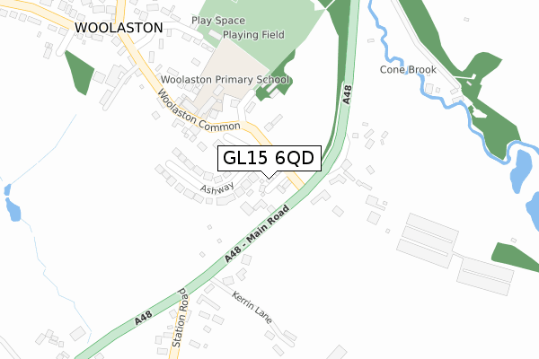 GL15 6QD map - large scale - OS Open Zoomstack (Ordnance Survey)