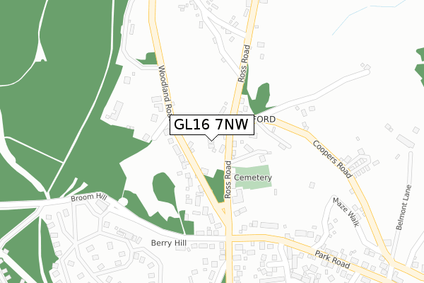 GL16 7NW map - large scale - OS Open Zoomstack (Ordnance Survey)