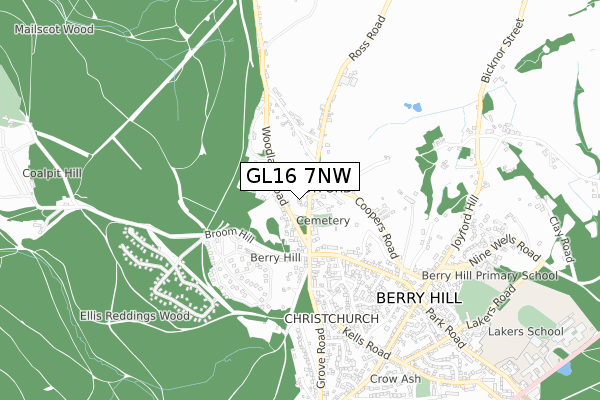 GL16 7NW map - small scale - OS Open Zoomstack (Ordnance Survey)