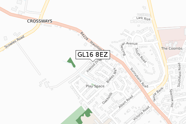 GL16 8EZ map - large scale - OS Open Zoomstack (Ordnance Survey)