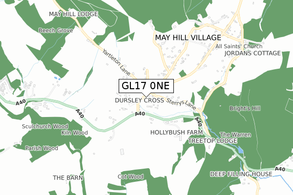 GL17 0NE map - small scale - OS Open Zoomstack (Ordnance Survey)