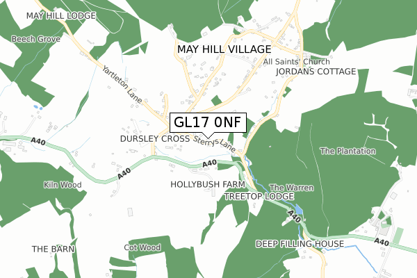 GL17 0NF map - small scale - OS Open Zoomstack (Ordnance Survey)