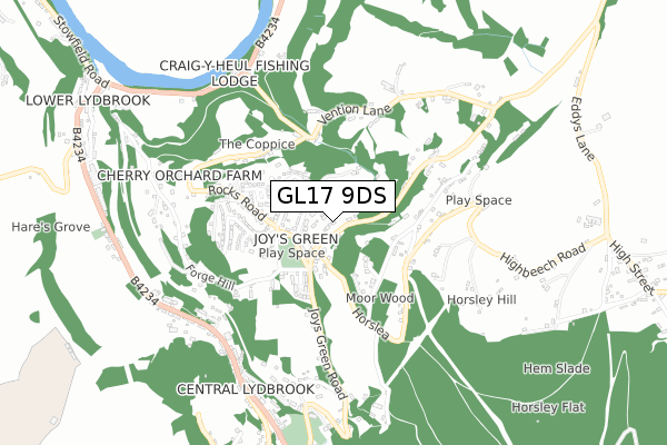 GL17 9DS map - small scale - OS Open Zoomstack (Ordnance Survey)